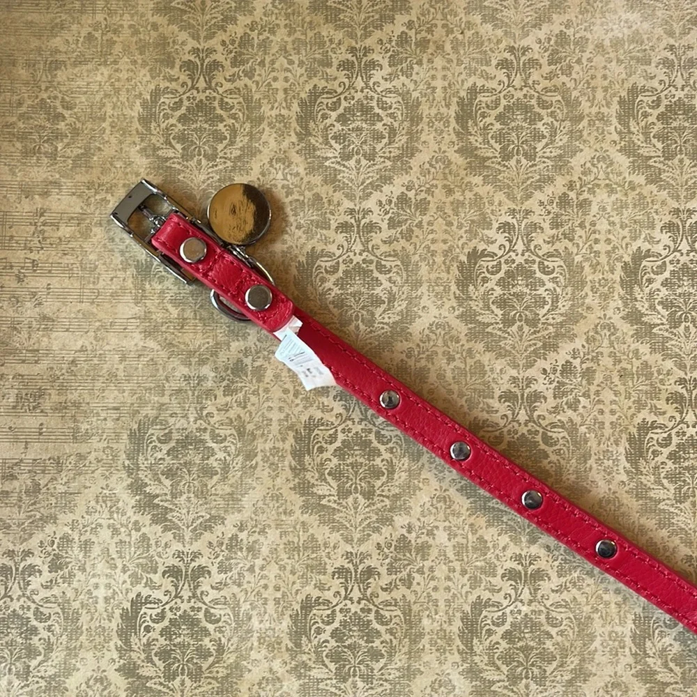 Bond & Co All Heart Red Leather Dog Collar